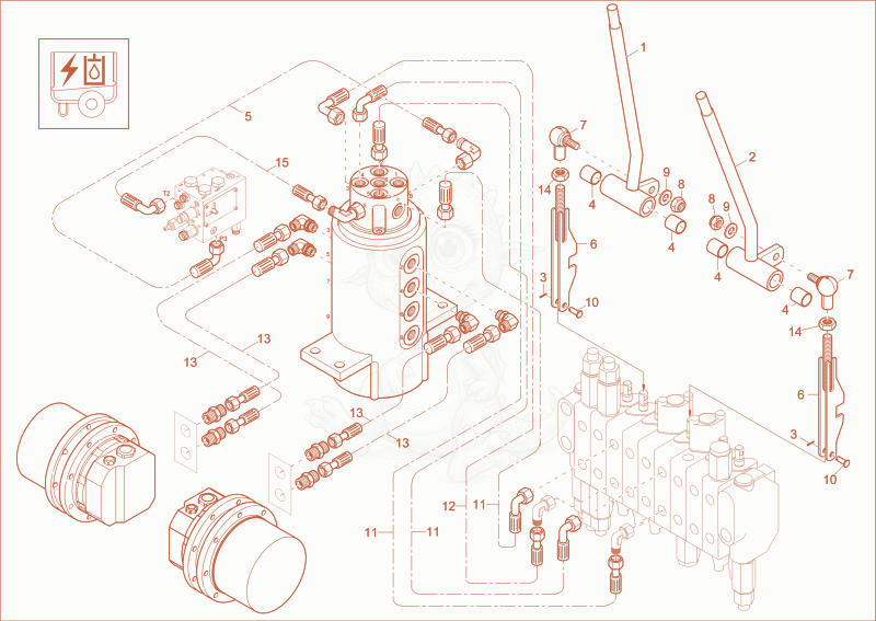 Exploded parts diagram of the TRAVELLING GEAR INSTALLATION (Option) of a Wacker Neuson 803, with numbered balloons