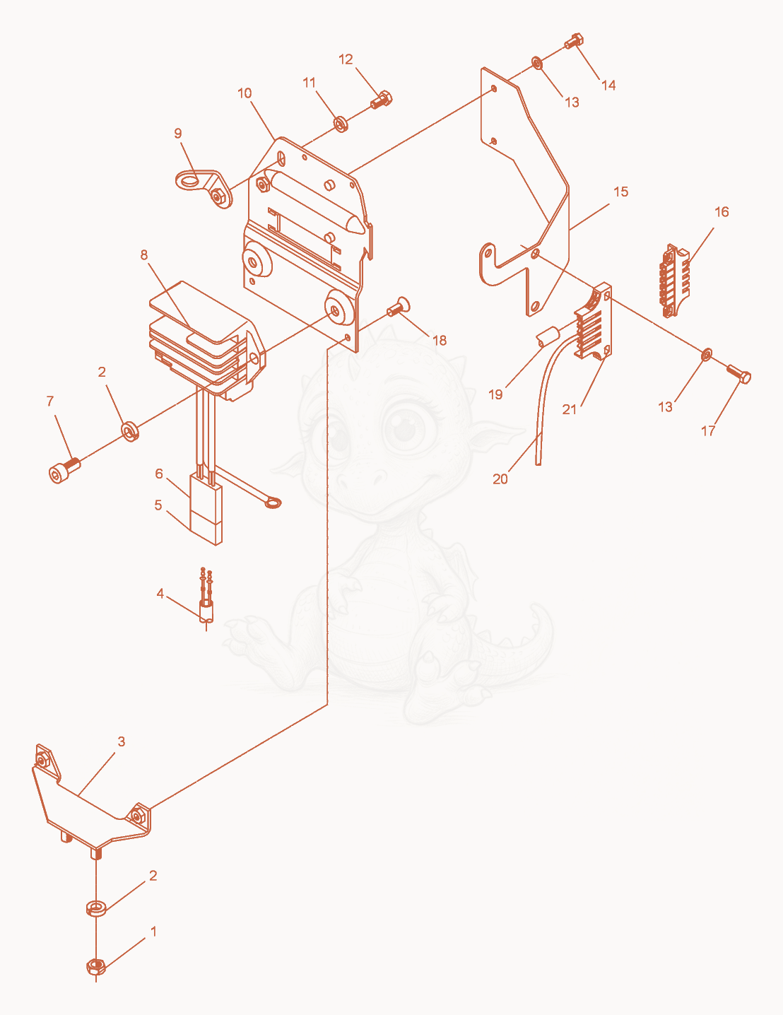 Exploded parts diagram of the Regulator of a Wacker Neuson DPU6055, with numbered balloons