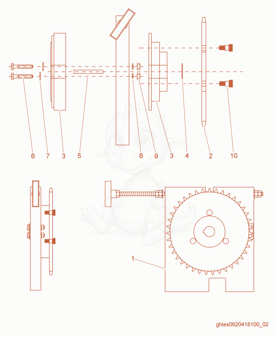 Exploded parts diagram of the Clutch and brake cpl. of a Wacker Neuson HHS1701, with numbered balloons