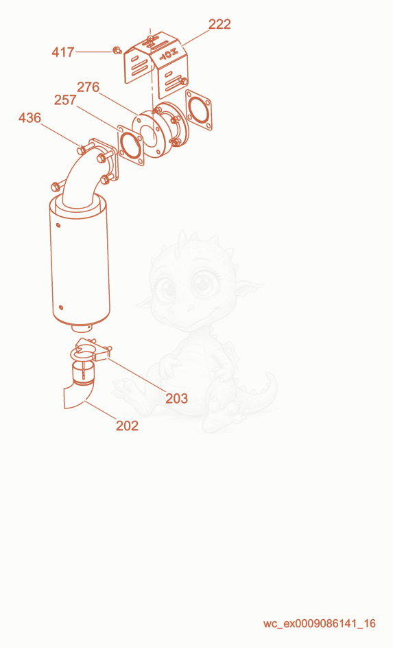 Exploded parts diagram of the Exhaust Mount of a Wacker Neuson CRT48-31V, with numbered balloons