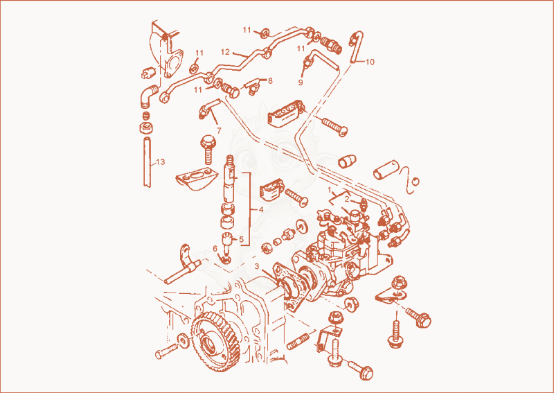 Exploded parts diagram of the fuel injection equipment of a Wacker Neuson 9001, with numbered balloons