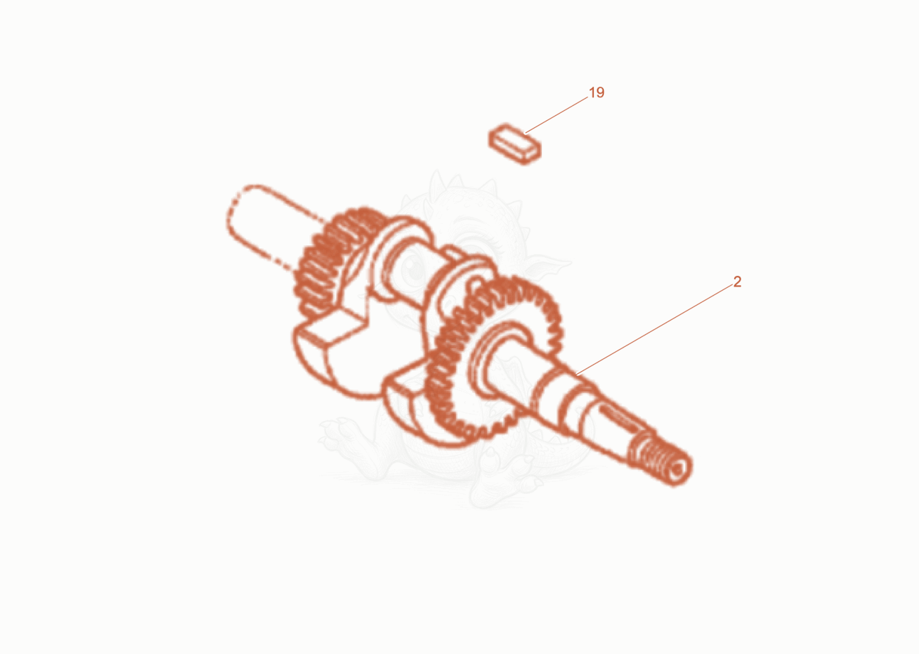 Despiece del Crankshaft de una máquina Wacker Neuson XPSKMAT, con globos numerados