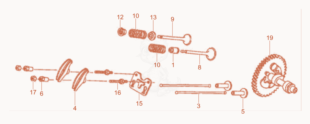 Exploded parts diagram of the Camshaft of a Wacker Neuson BT48A, with numbered balloons