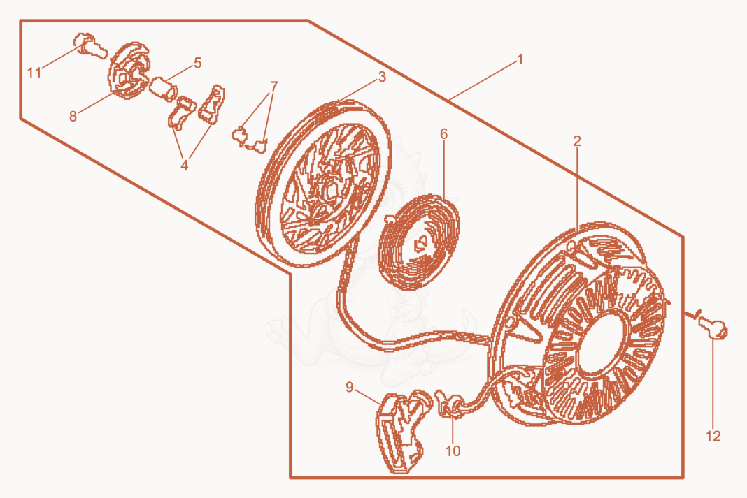 Exploded parts diagram of the Starter of a Wacker Neuson BPU5045A, with numbered balloons