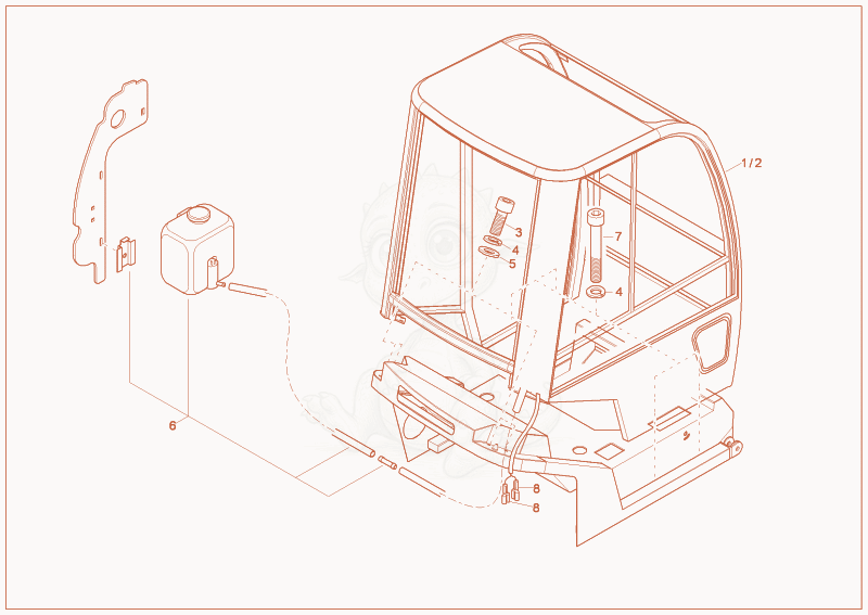 Exploded parts diagram of the CABIN MOUNTING of a Wacker Neuson 2902RDFORCE, with numbered balloons