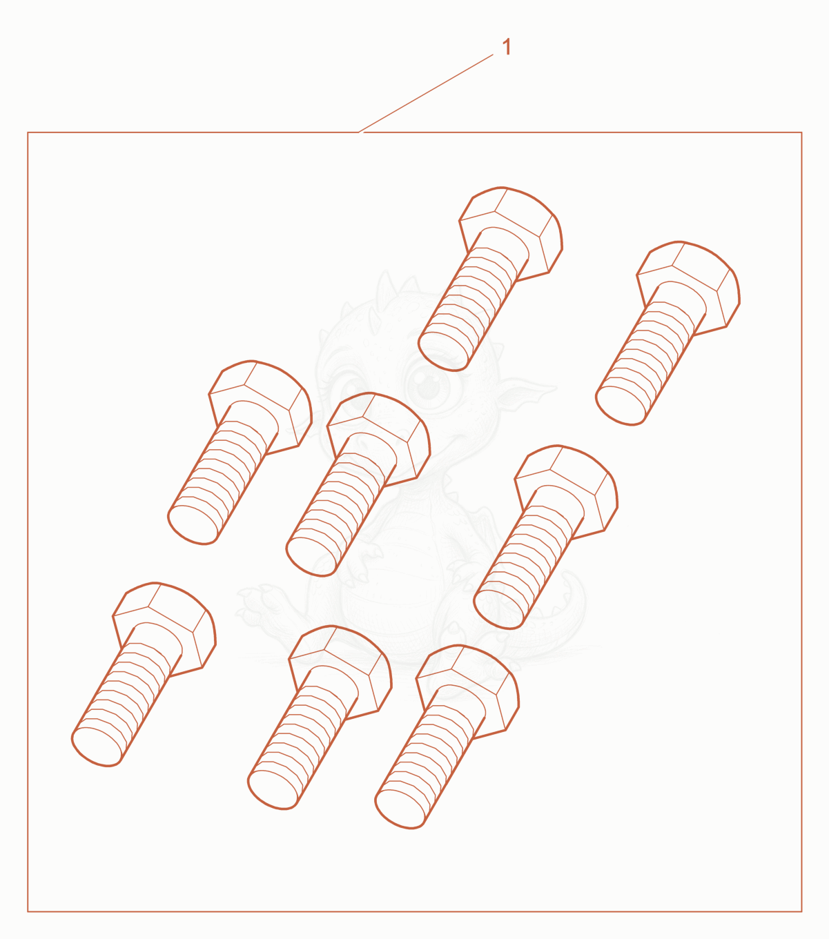 Exploded parts diagram of the Set of screws of a Wacker Neuson BPU4045A, with numbered balloons