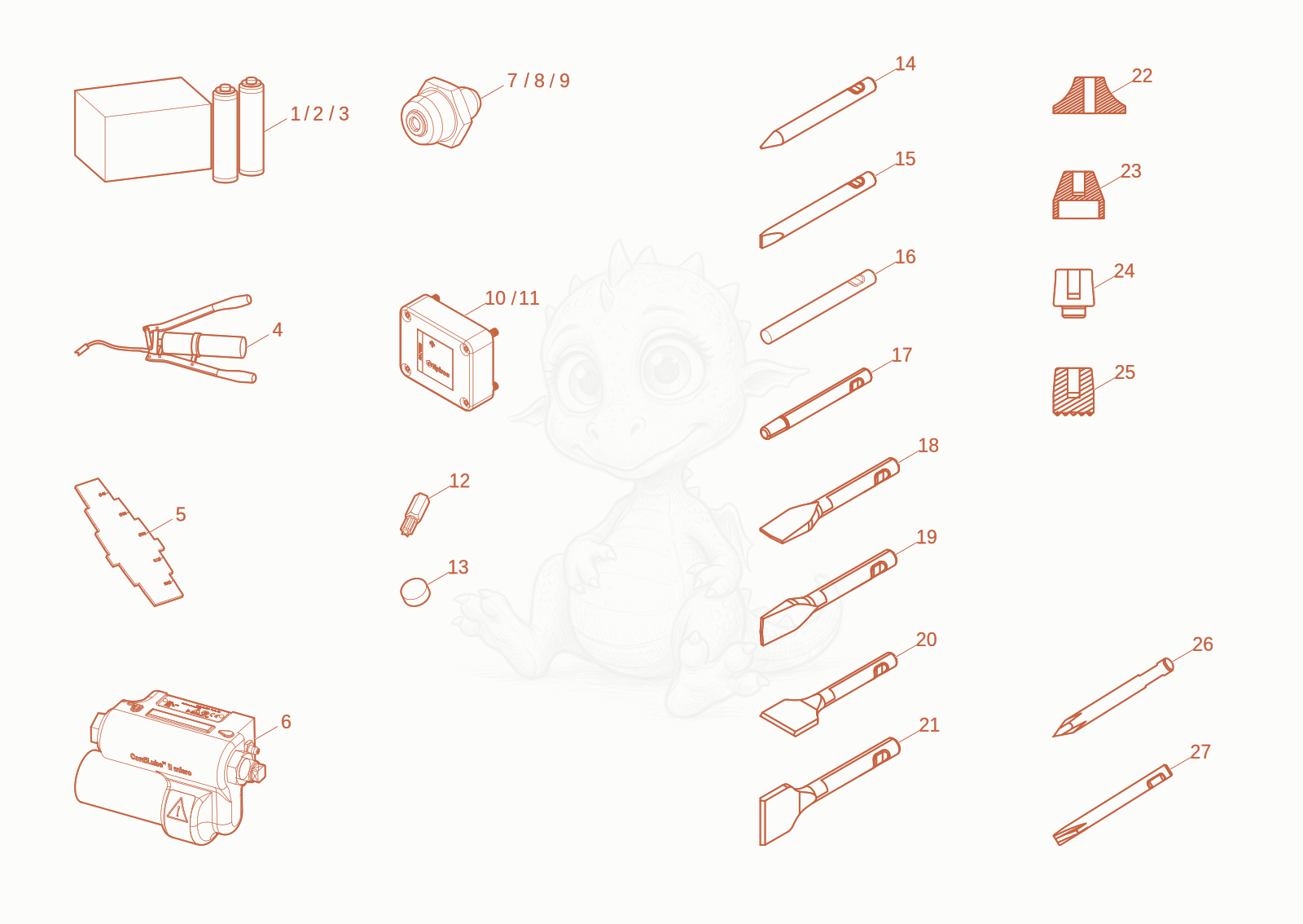 Exploded parts diagram of the Accessories Hydraul. breaker HB102 (Opt) of a Wacker Neuson EZ17-2, with numbered balloons