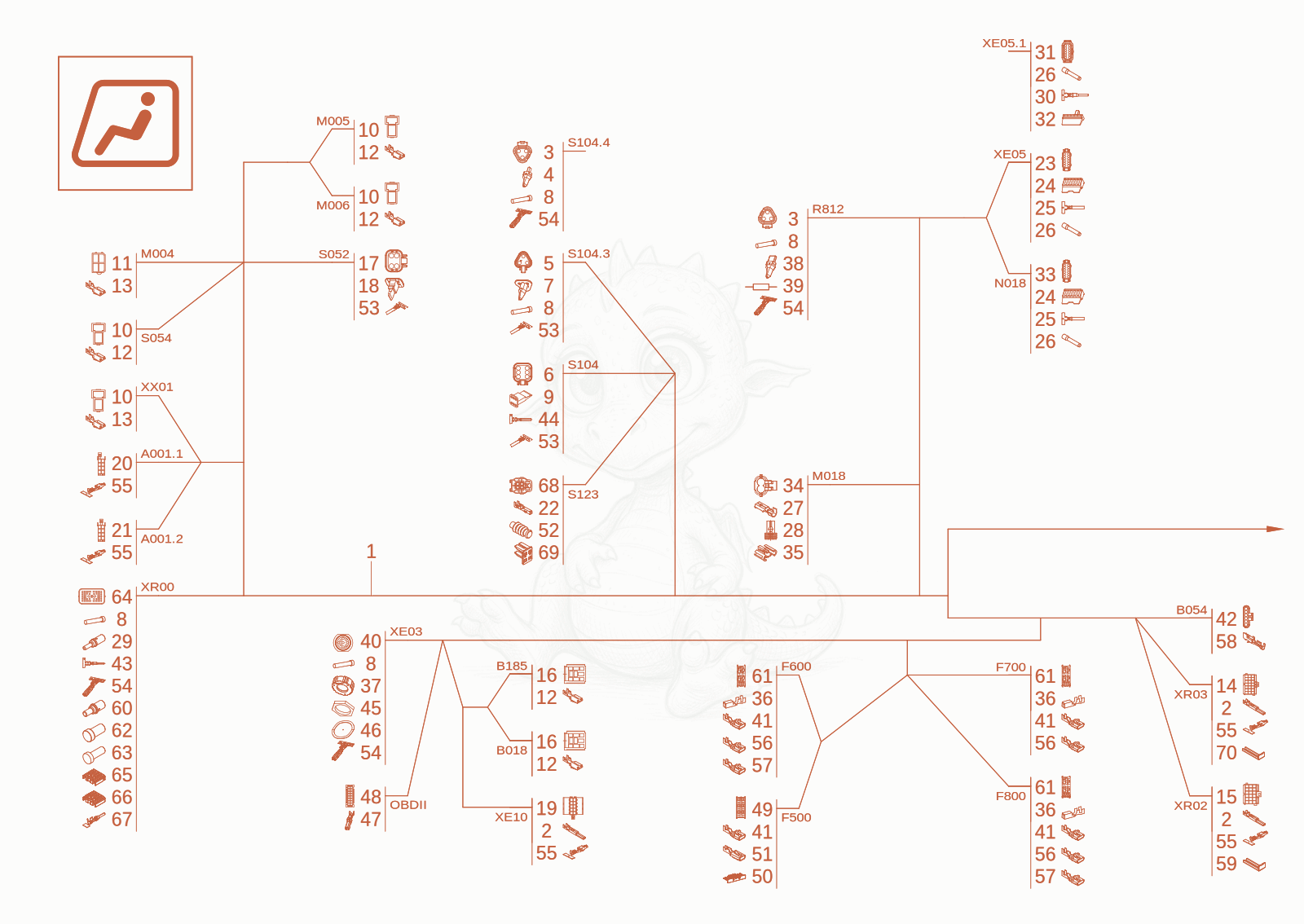Exploded parts diagram of the WIRE HARNESS CABIN (Option) of a Wacker Neuson DV45, with numbered balloons