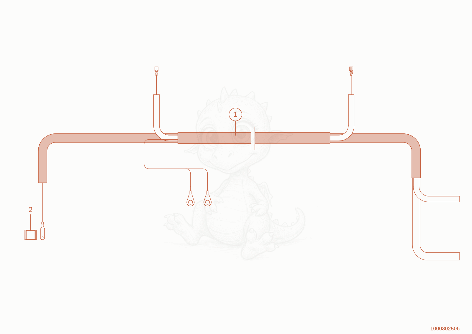 Exploded parts diagram of the Wiring harnesses Rear window heater of a Wacker Neuson TH730(415-04), with numbered balloons