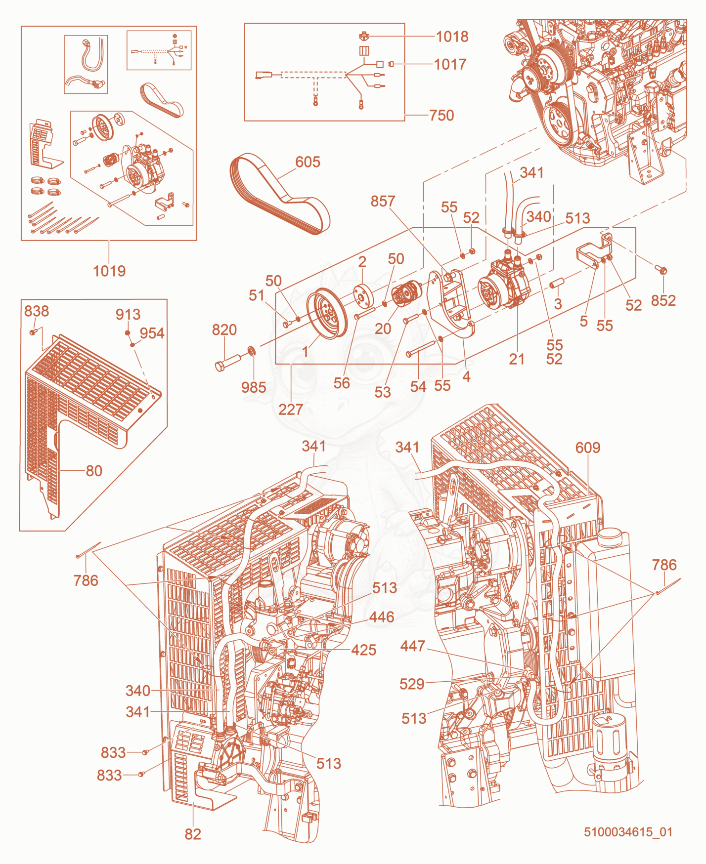 Exploded parts diagram of the Option - L3 of a Wacker Neuson G100, with numbered balloons