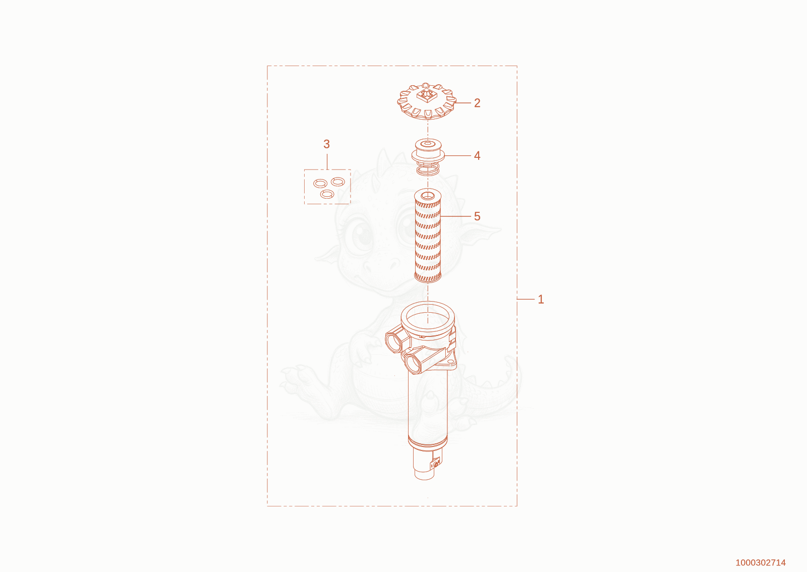 Exploded parts diagram of the HYDRAULIC OILFILTER of a Wacker Neuson TH408, with numbered balloons