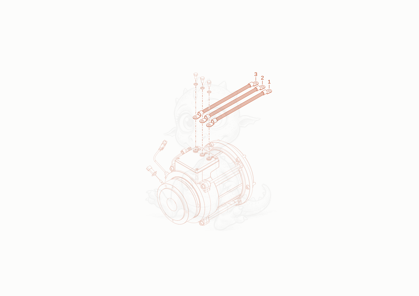 Exploded parts diagram of the main cable of a Wacker Neuson WL20E, with numbered balloons