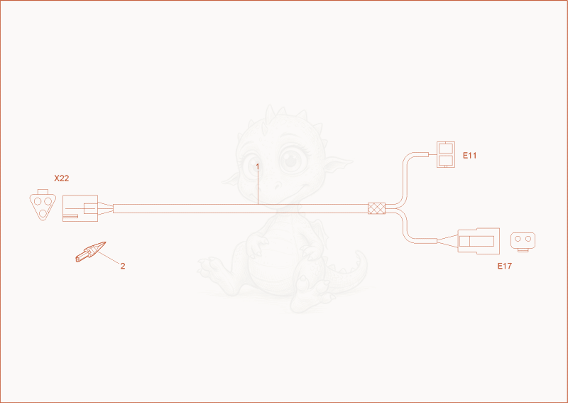 Exploded parts diagram of the wiring harness light of a Wacker Neuson 9503, with numbered balloons
