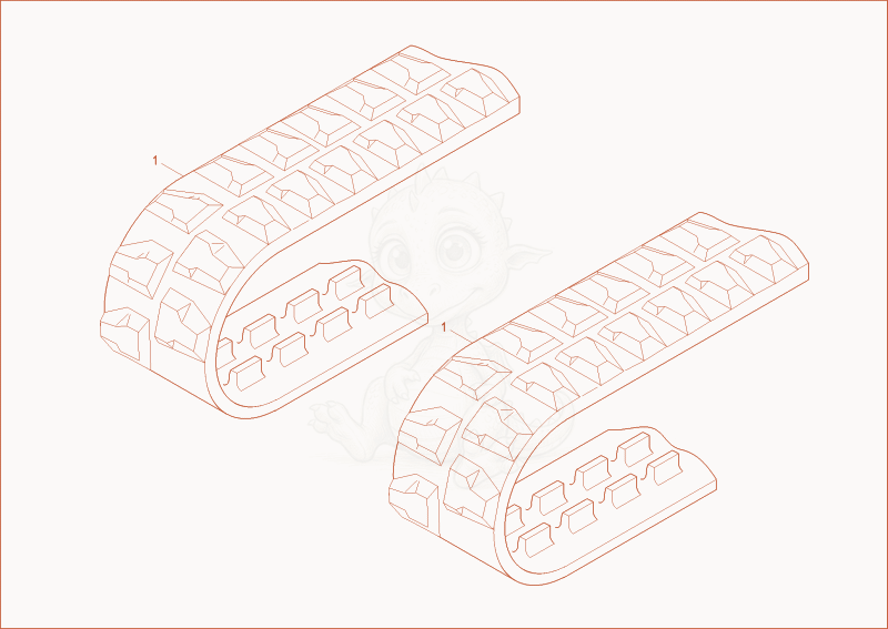 Exploded parts diagram of the rubber track of a Wacker Neuson 803, with numbered balloons