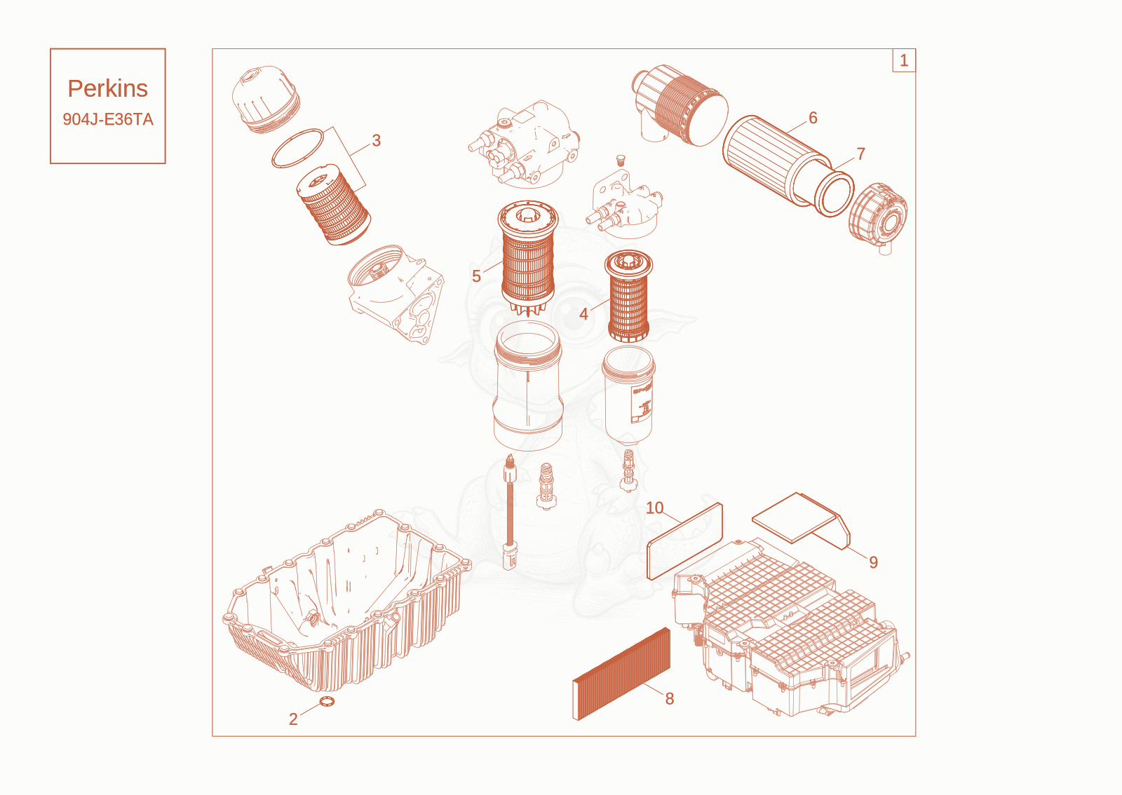 Exploded parts diagram of the maintenance package (1000h) (option) of a Wacker Neuson EW100-2, with numbered balloons