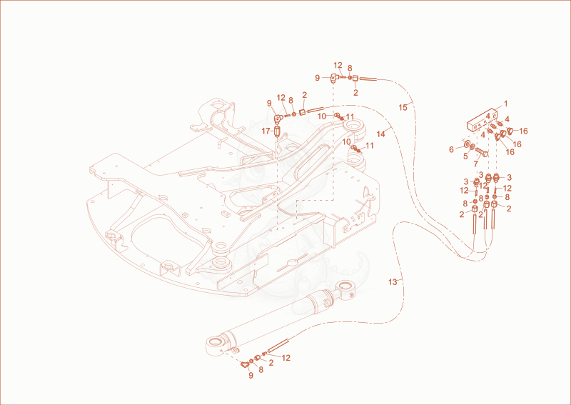 Exploded parts diagram of the lubrication of a Wacker Neuson EZ80, with numbered balloons