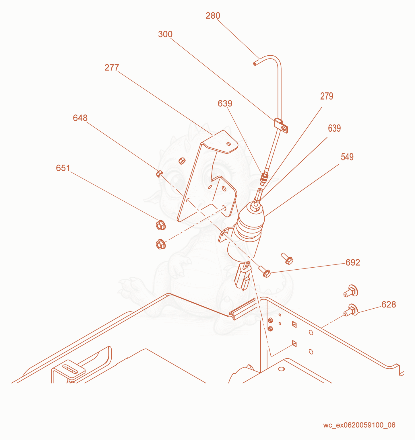Exploded parts diagram of the Throttle Solenoid of a Wacker Neuson RD12-90, with numbered balloons