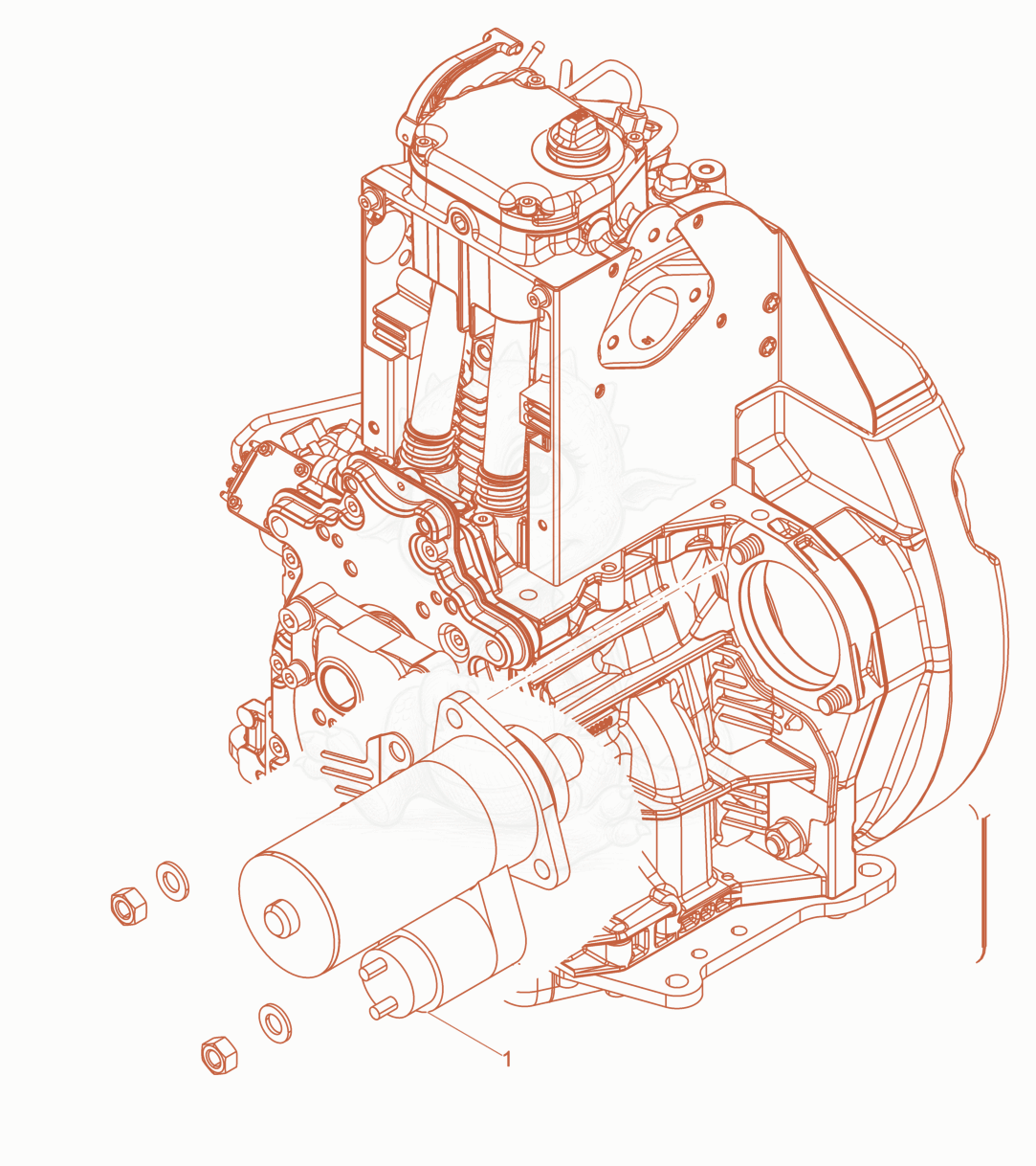 Despiece del Starter de una máquina Wacker Neuson DPU6555HECHUS, con globos numerados