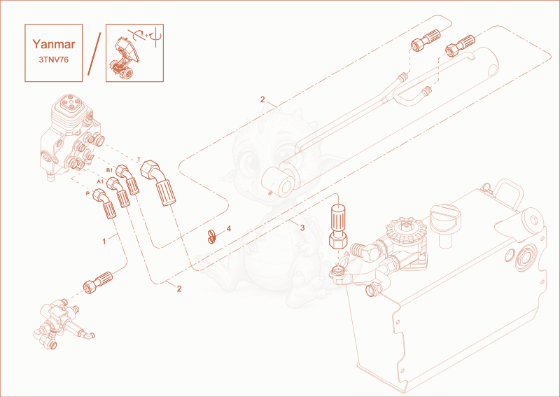 Exploded parts diagram of the TILT CYLINDER OPERATION (Option) of a Wacker Neuson DW30, with numbered balloons