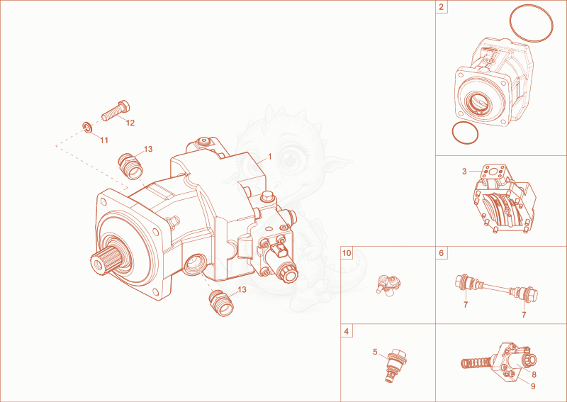 Exploded parts diagram of the DRIVE UNIT of a Wacker Neuson DW60-2, with numbered balloons