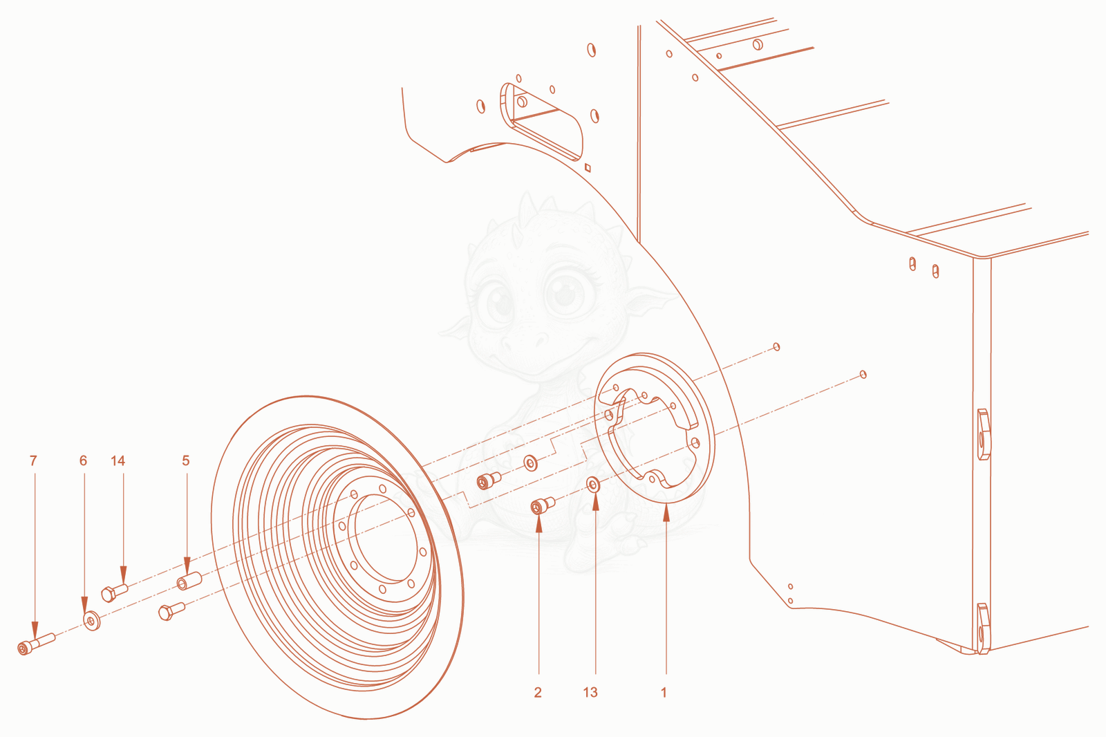 Exploded parts diagram of the ancillary parts of a Wacker Neuson RD24-100DPF, with numbered balloons