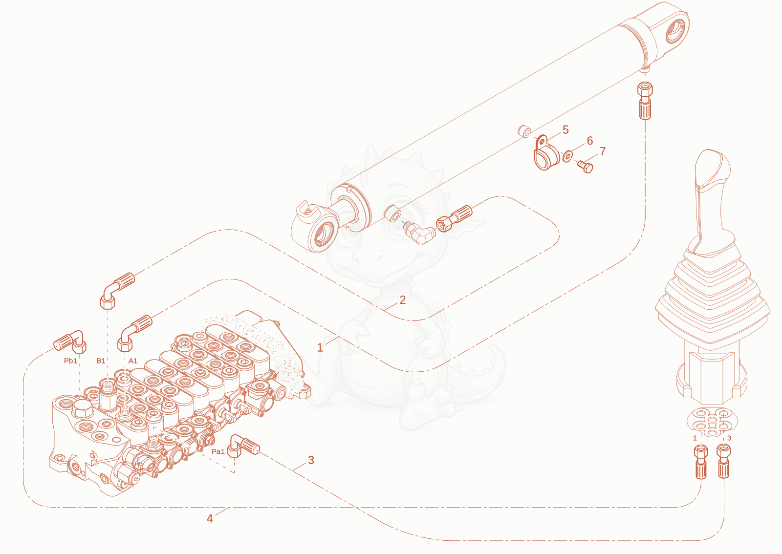 Exploded parts diagram of the LIFTING BOOM OPERATION of a Wacker Neuson EZ17-2, with numbered balloons