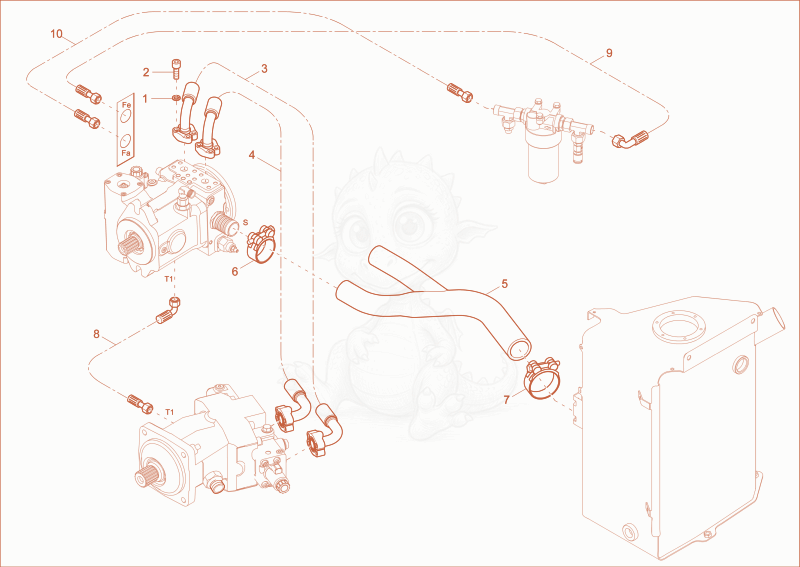Exploded parts diagram of the TRAVELLING GEAR INSTALLATION of a Wacker Neuson DV60, with numbered balloons