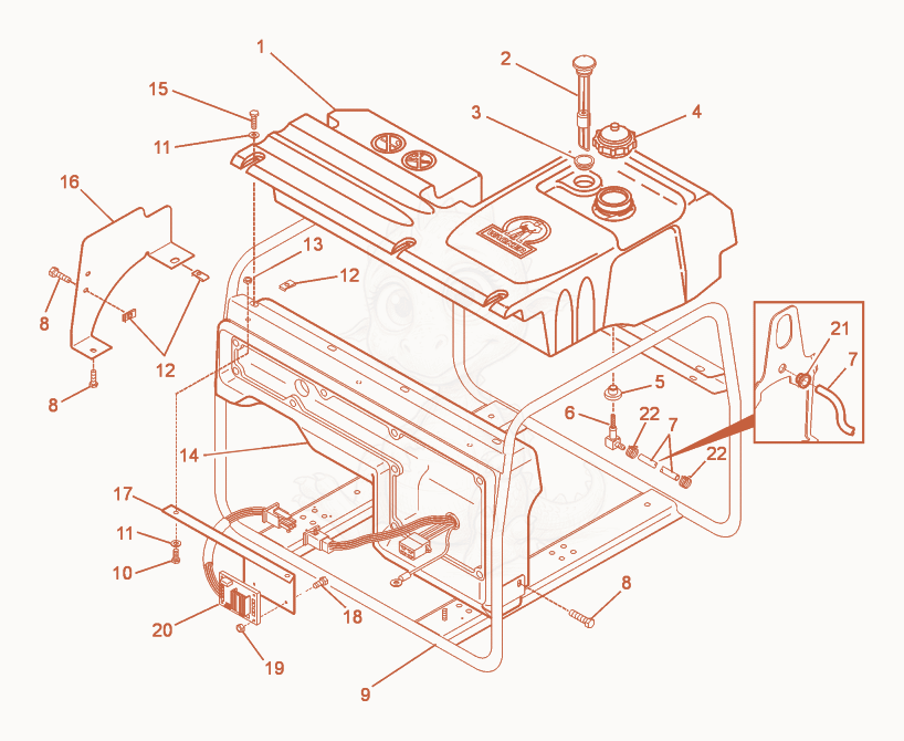 Exploded parts diagram of the Frame of a Wacker Neuson GS5.7AI, with numbered balloons