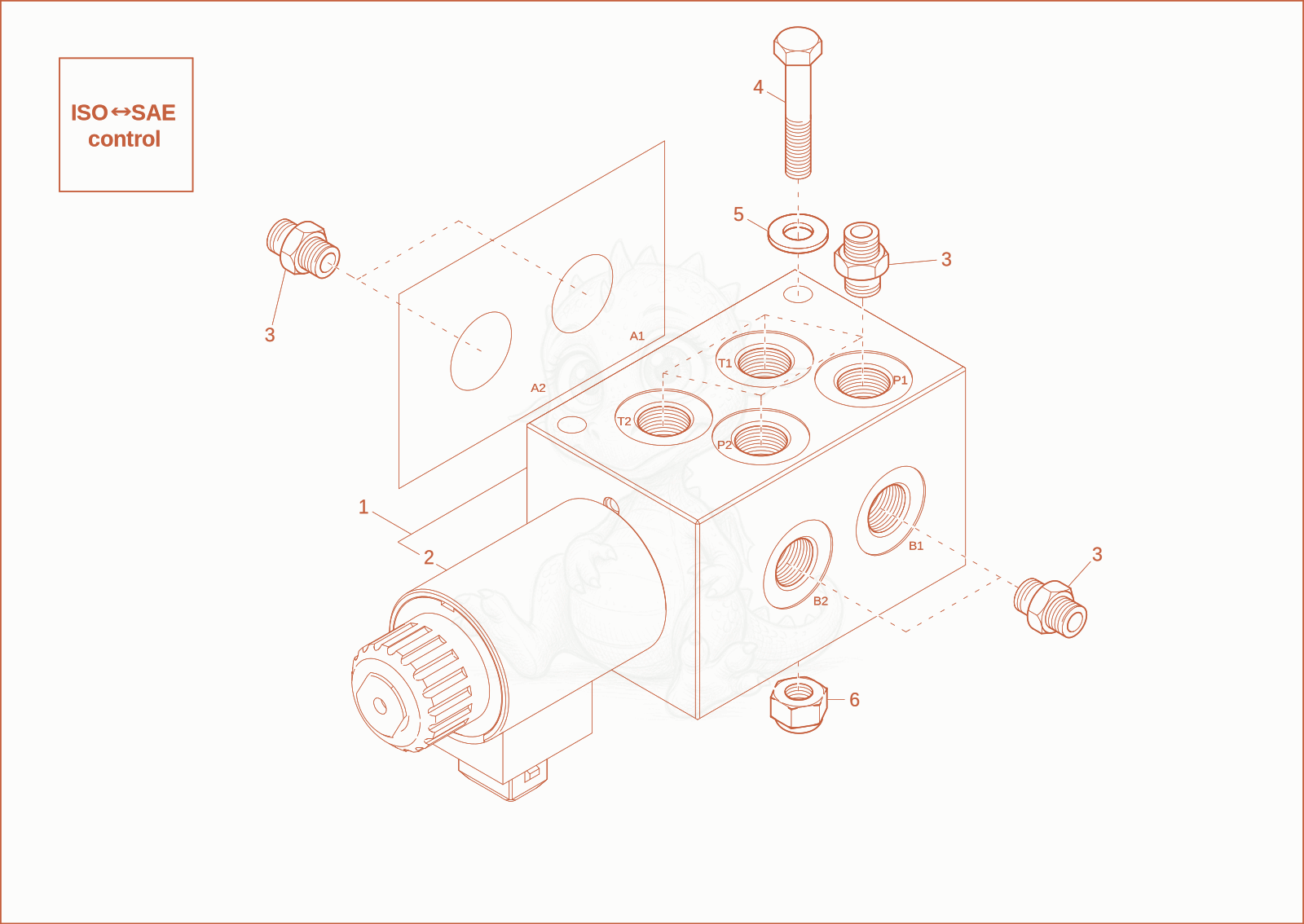 Exploded parts diagram of the 8/2 VALVE (OPTION) of a Wacker Neuson ET145, with numbered balloons