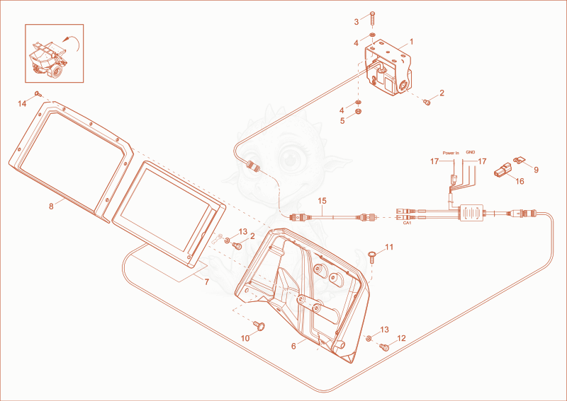 Exploded parts diagram of the Reversing Camera (OPTION SLE) of a Wacker Neuson DW20, with numbered balloons
