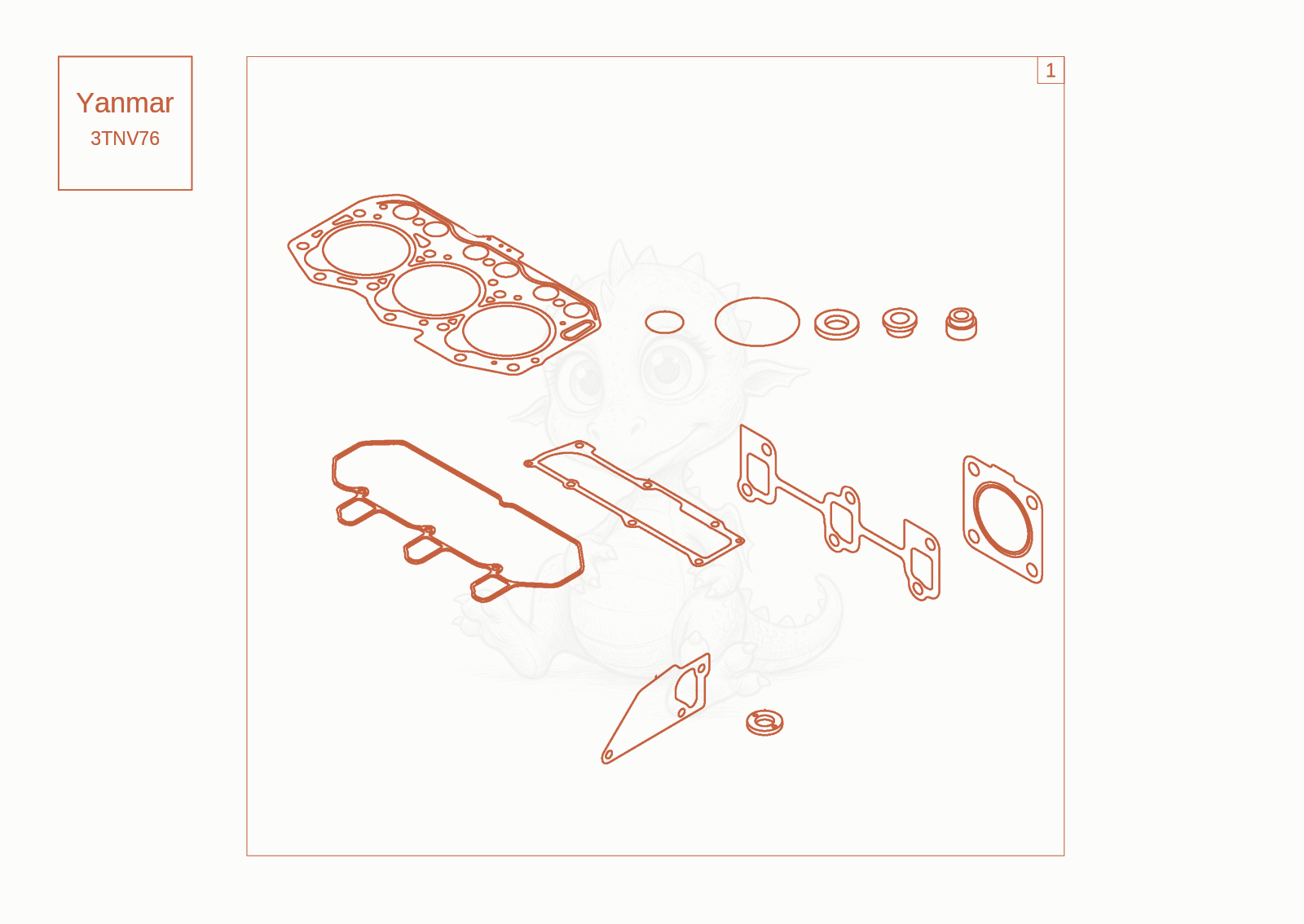 Exploded parts diagram of the seal kit of a Wacker Neuson DW15, with numbered balloons