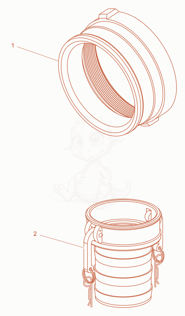 Exploded parts diagram of the Coupling of a Wacker Neuson PT6YEPAT4, with numbered balloons