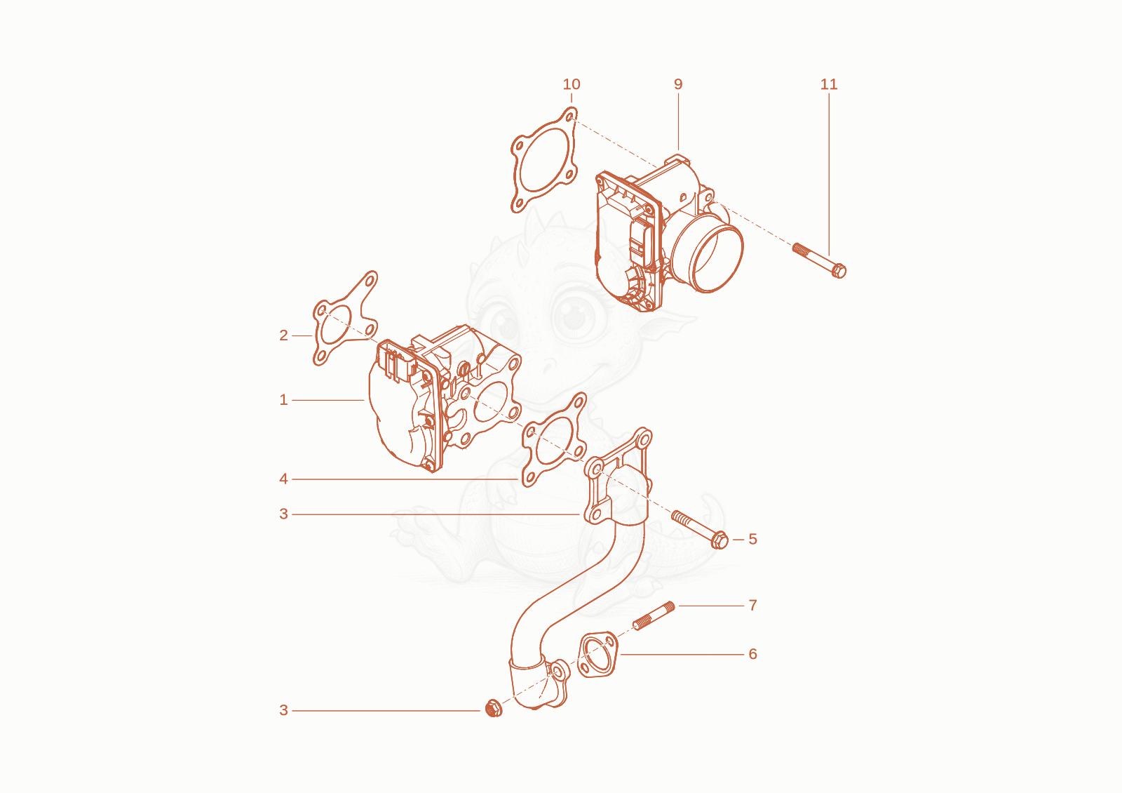 Exploded parts diagram of the speed actuating of a Wacker Neuson TH522STAGEV, with numbered balloons
