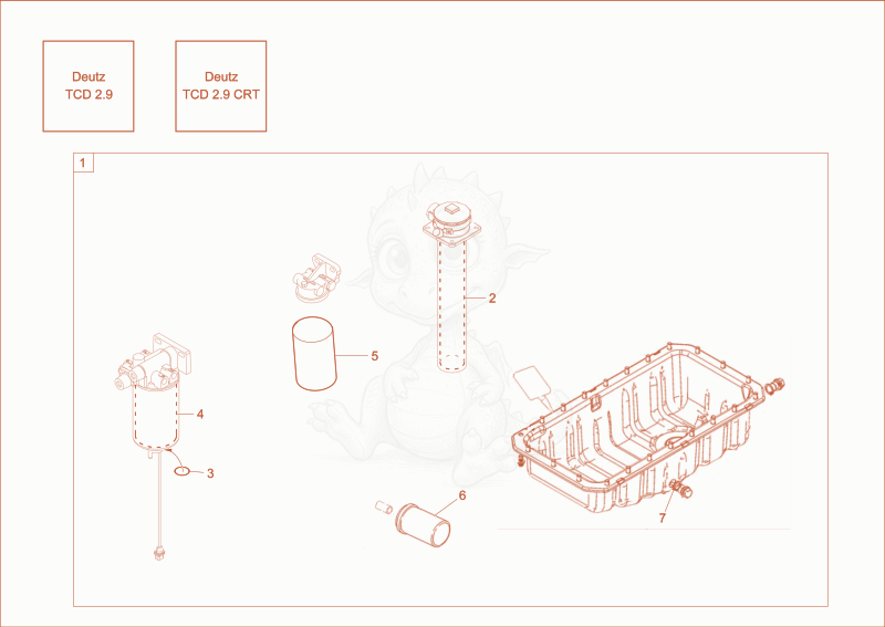 Exploded parts diagram of the service kit (500h) of a Wacker Neuson ET90, with numbered balloons