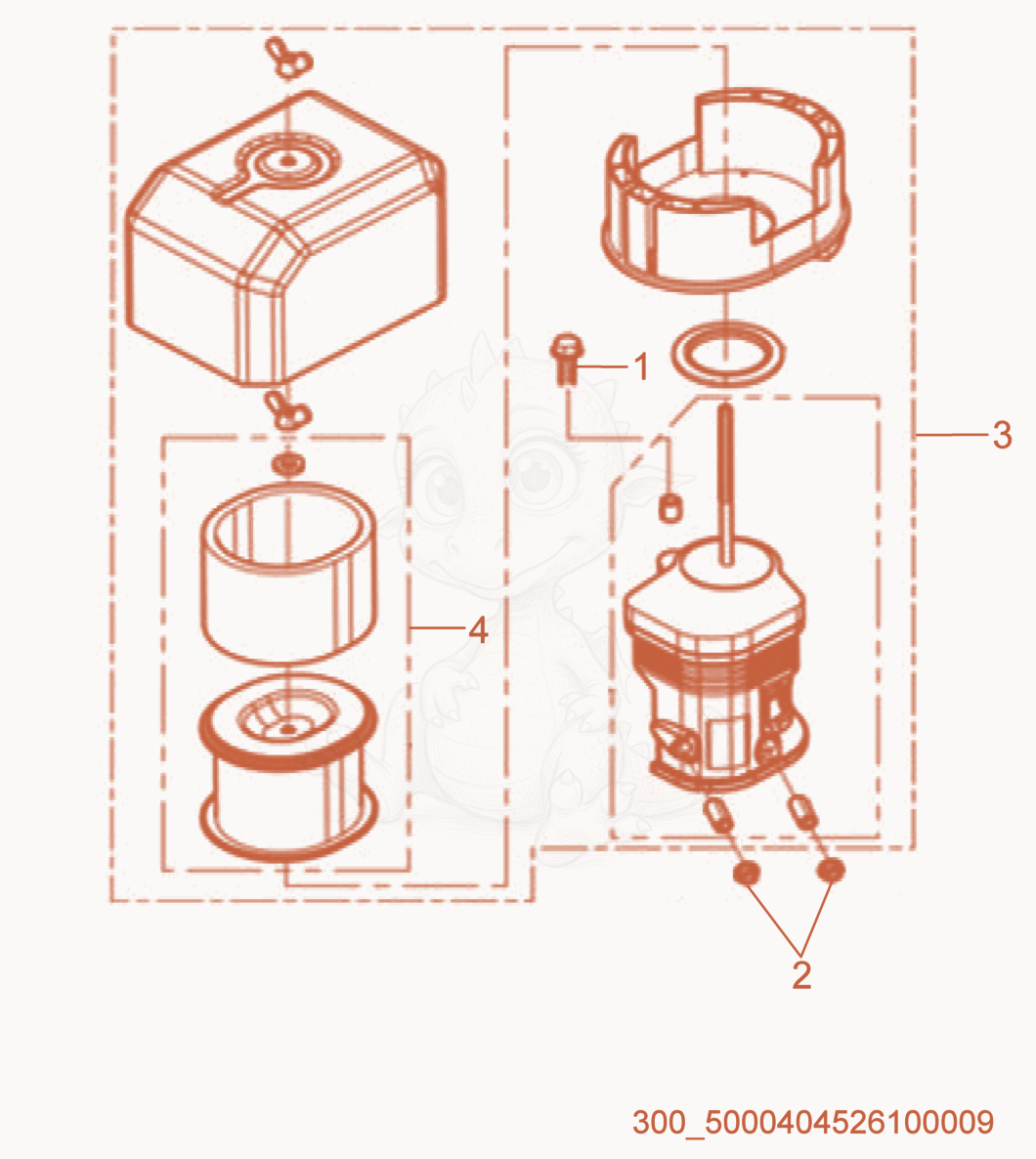 Exploded parts diagram of the Air Cleaner of a Wacker Neuson MPU29, with numbered balloons