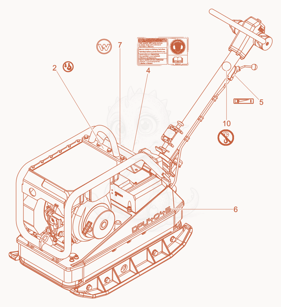 Despiece del Labels de una máquina Wacker Neuson DPU4045Y, con globos numerados
