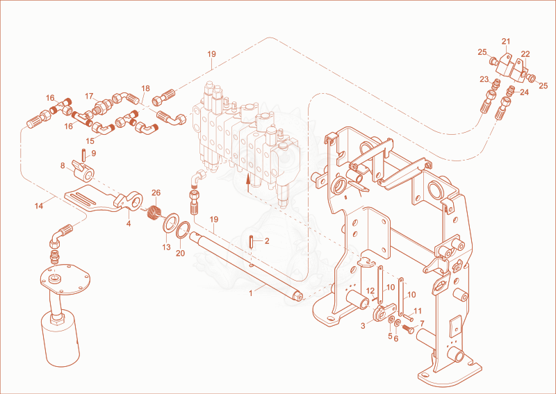 Exploded parts diagram of the AUXILIARY HYDRAULICS OPERATION of a Wacker Neuson 803, with numbered balloons