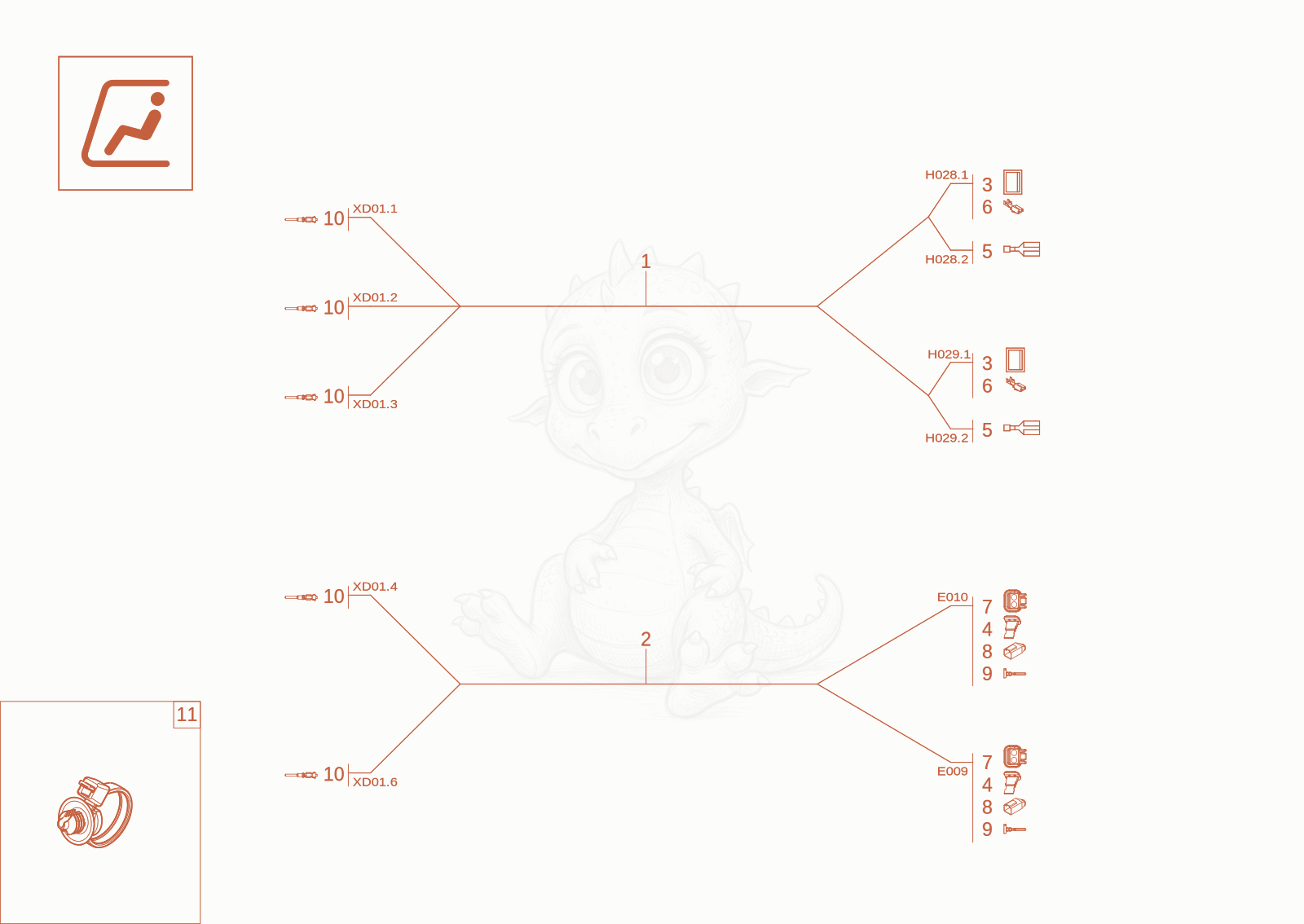 Exploded parts diagram of the CANOPY WIRE HARNESS (OPTION) of a Wacker Neuson EZ26-2, with numbered balloons
