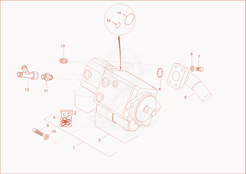 Exploded parts diagram of the hydraulic pump of a Wacker Neuson 2503, with numbered balloons