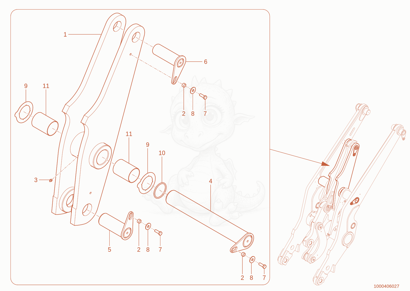 Exploded parts diagram of the LEVER of a Wacker Neuson WL95(R90-02), with numbered balloons