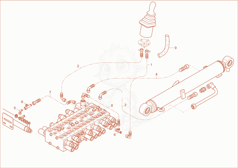 Exploded parts diagram of the LIFTING BOOM OPERATION of a Wacker Neuson EZ38, with numbered balloons