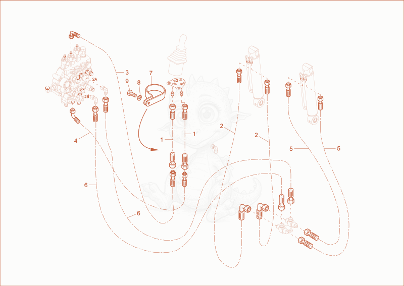 Exploded parts diagram of the BUCKET CYLINDER OPERATION of a Wacker Neuson ST45(S04-04), with numbered balloons
