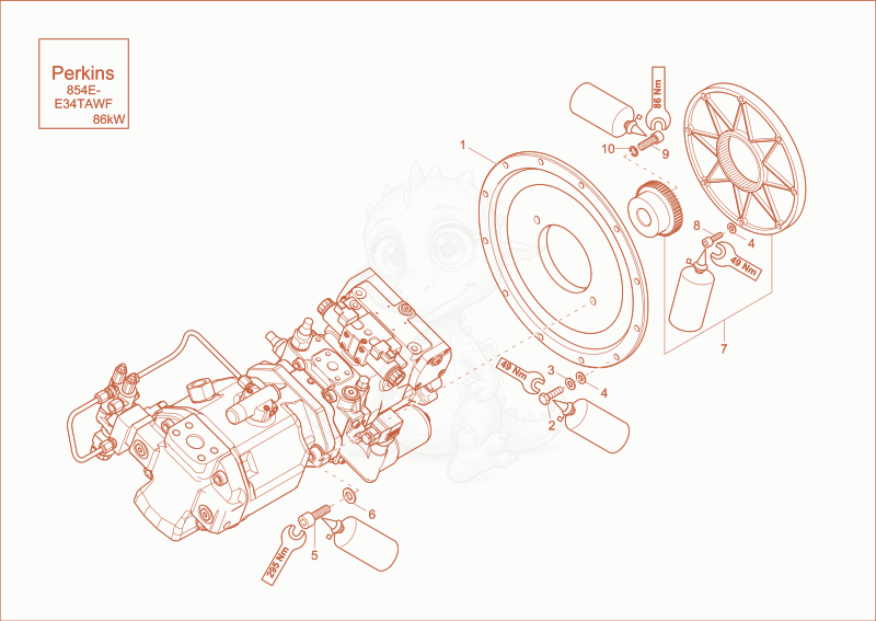 Exploded parts diagram of the HYDRAULIC PUMP DRIVE (Option) of a Wacker Neuson EW100, with numbered balloons