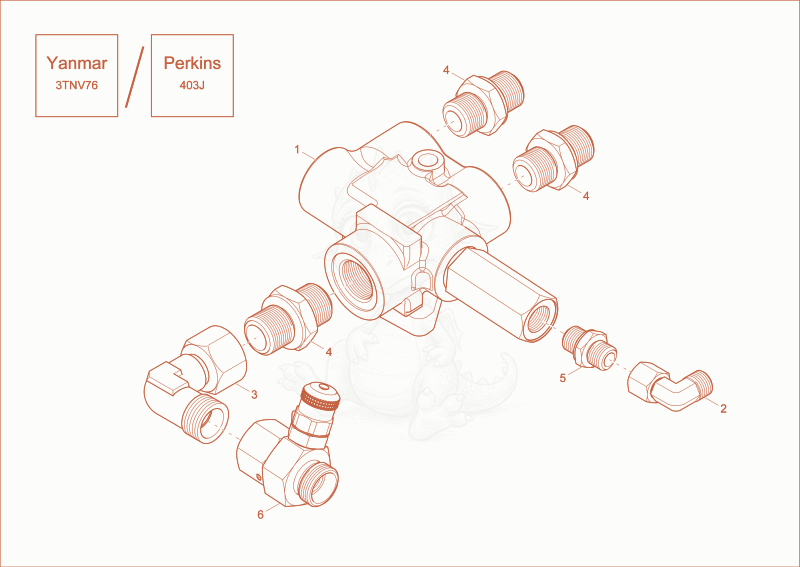Exploded parts diagram of the priority valve of a Wacker Neuson DW30, with numbered balloons