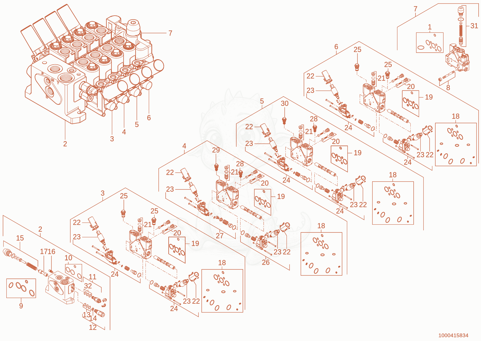 Exploded parts diagram of the Controller individual parts of a Wacker Neuson WL95(WRL90-00), with numbered balloons