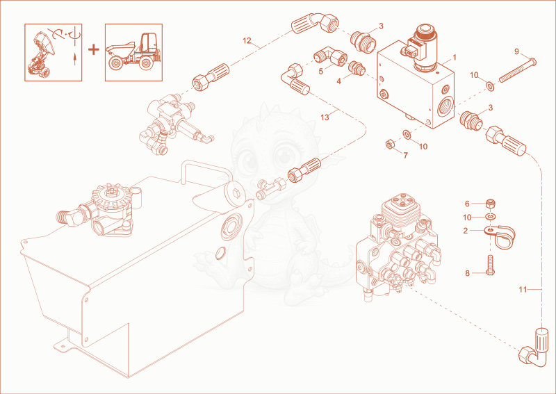 Exploded parts diagram of the VALVE of a Wacker Neuson DW30, with numbered balloons