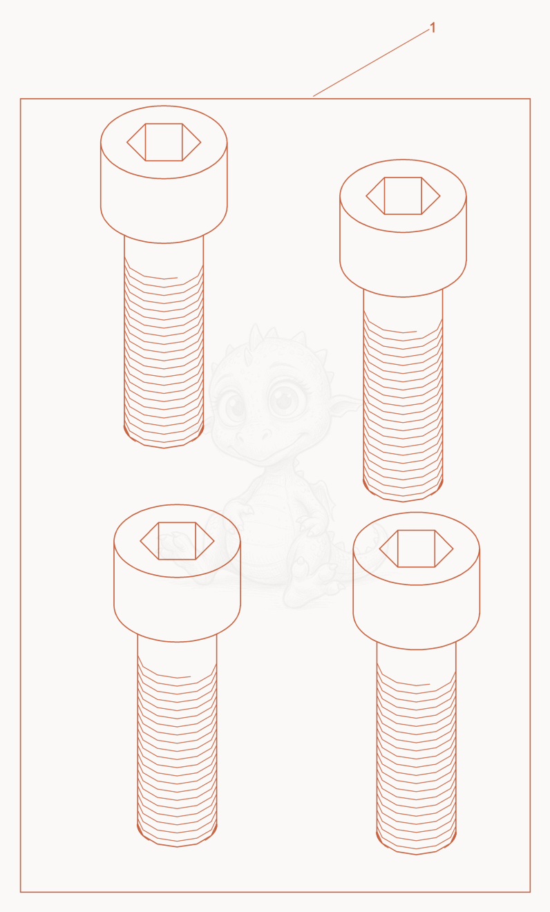 Exploded parts diagram of the Fixing Set of a Wacker Neuson AR53/6/042, with numbered balloons