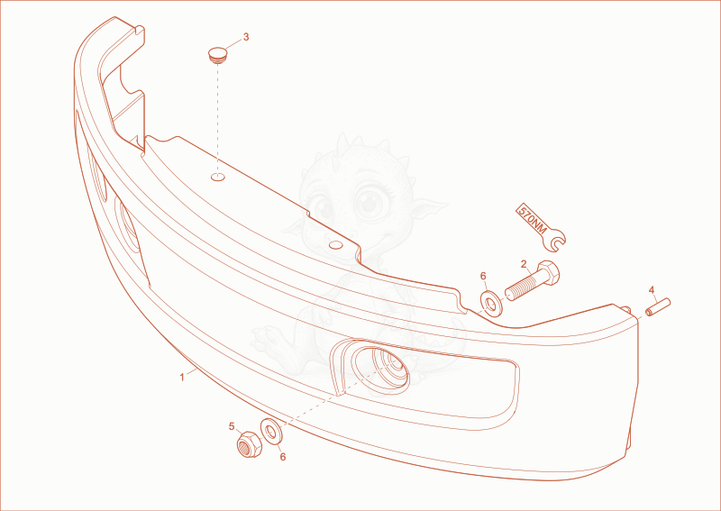 Exploded parts diagram of the FENDER of a Wacker Neuson EZ17, with numbered balloons