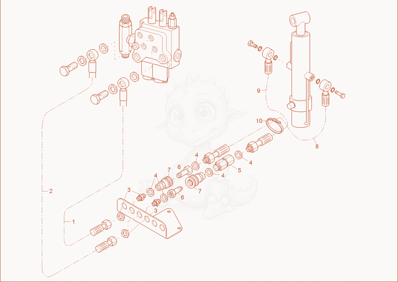 Exploded parts diagram of the TILT CYLINDER INSTALLATION of a Wacker Neuson DT15, with numbered balloons