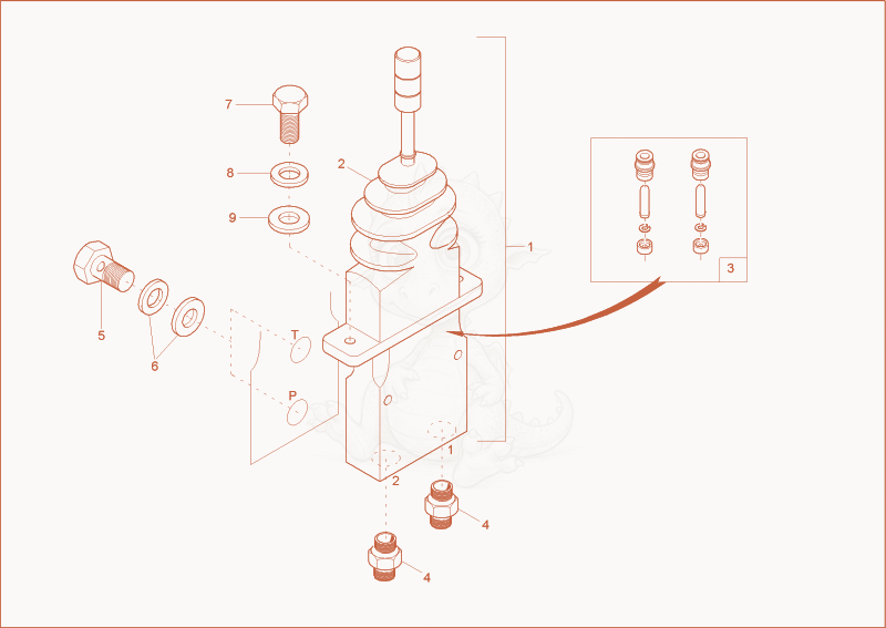 Exploded parts diagram of the blade valve of a Wacker Neuson 9503, with numbered balloons